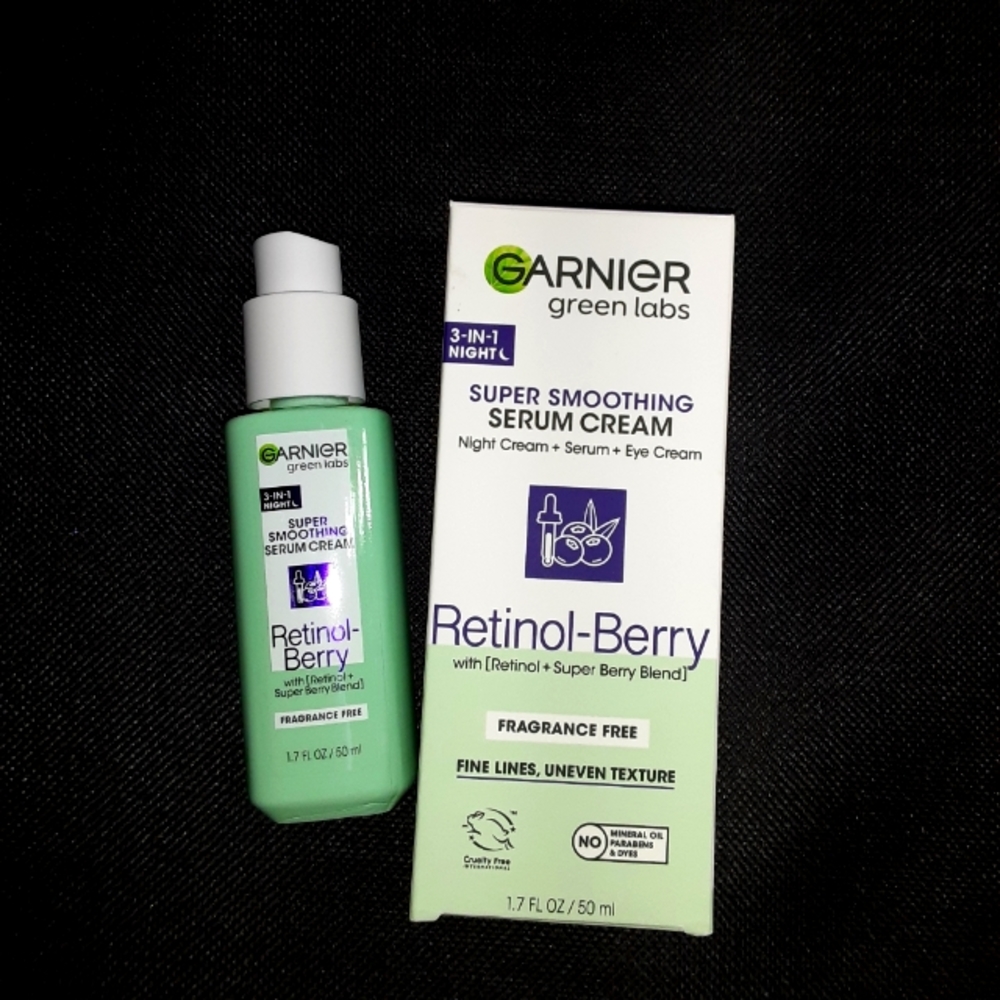 Garnier 3-N-1 Night Super Smoothing Serum Cream Retinol-Berry 50 ML Brand New